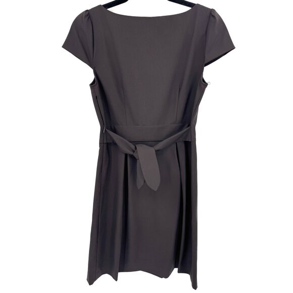 THEORY Analba Black Cap Sleeve Fit & Flare Sheath Mini Dress Size 4 - Picture 3 of 8